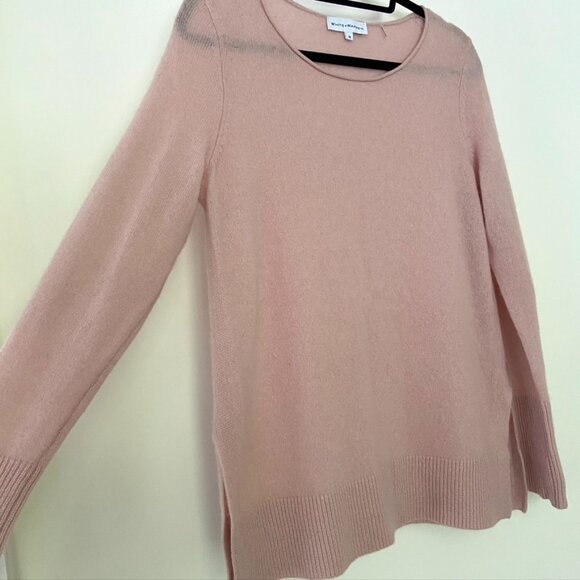 White+Warren 100% Cashmere Sweater Size Medium Muted Pink Crewneck Pullover Knit - Picture 4 of 8